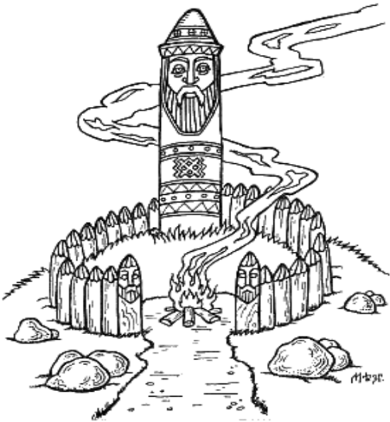 Капище древних славян рисунок