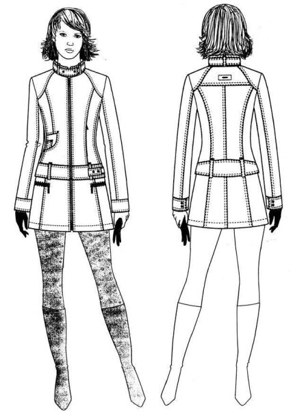 Технический рисунок модели одежды