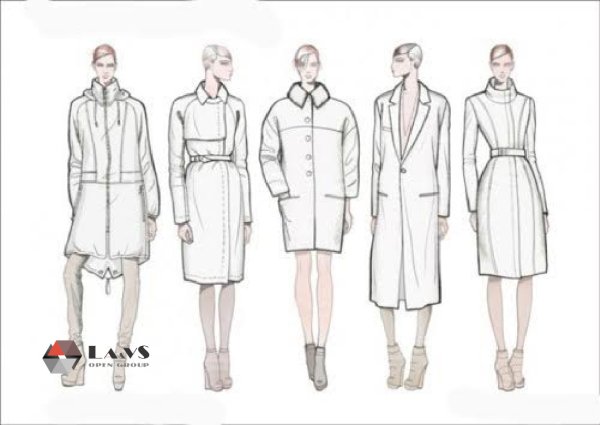 Схематическая модель для эскизов одежды