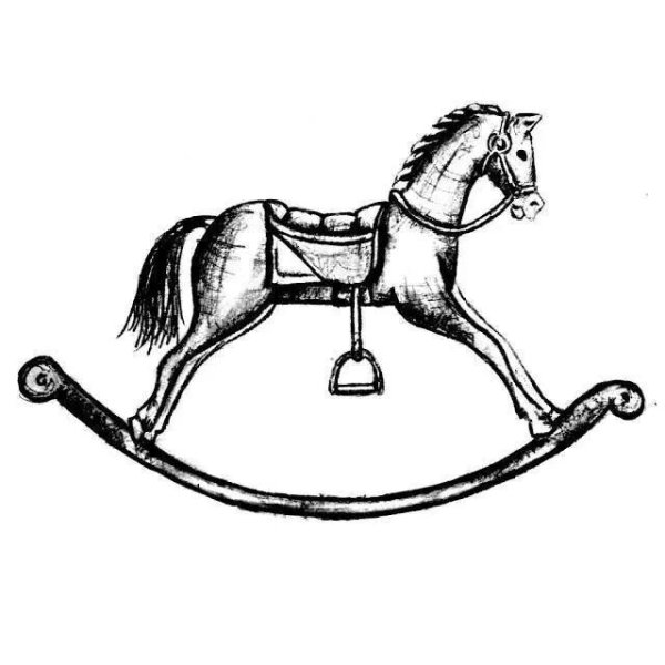 Винтажная лошадка рисунок