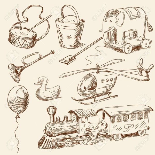 Старинные игрушки вектор