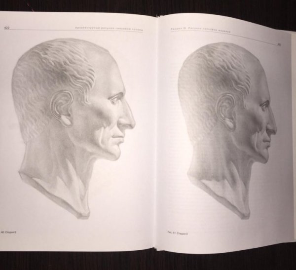 Архитектурный рисунок гипсовой головы Осмоловская