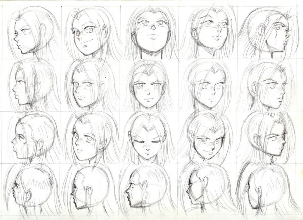 Рисование лица в разных ракурсах