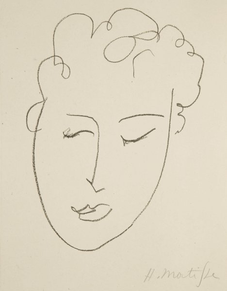 Женский портрет линия Анри Матисс