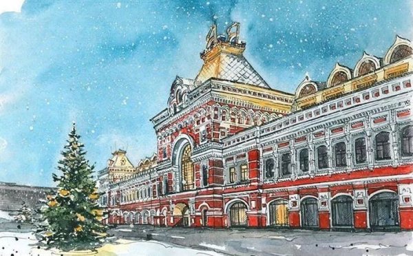 Нижний Новгород акварель