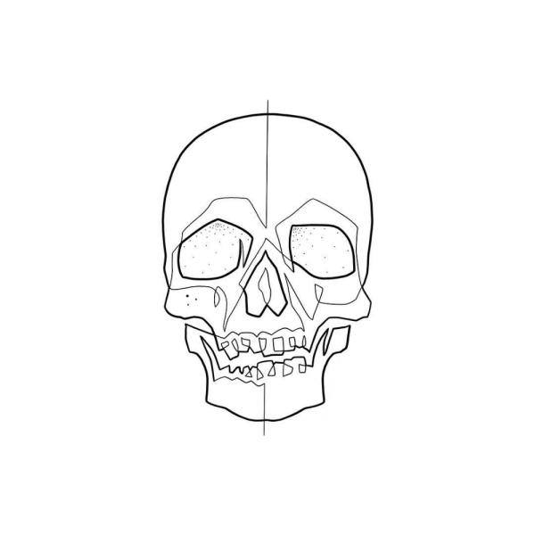 Скетч череп сбоку