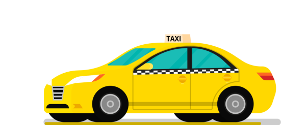 Такси на белом фоне для детей