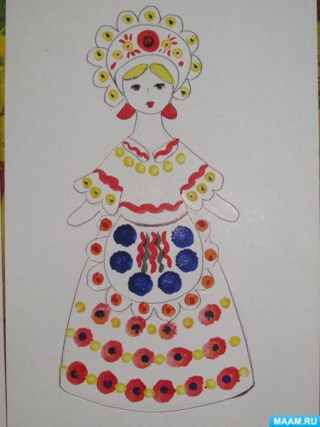 Дымковская Барыня раскраска для детей