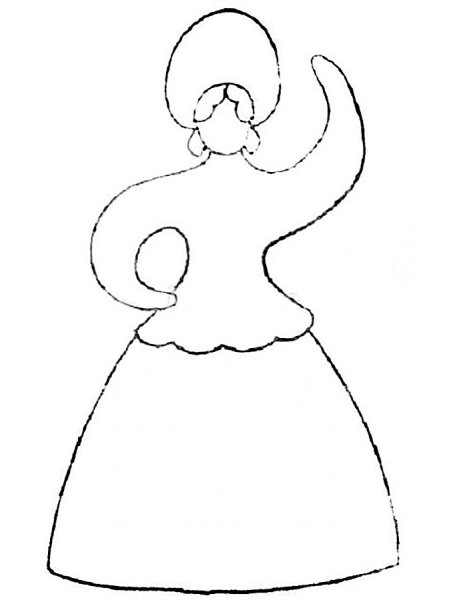 Дымковская Барыня раскраска для детей