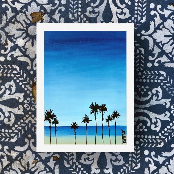 Несложные рисунки на акварельной бумаге