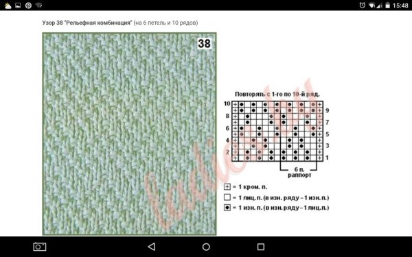 Жемчужный рисунок спицами схемы