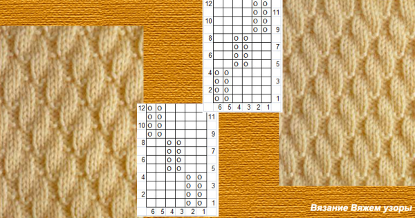 Узоры из лицевых и изнаночных петель