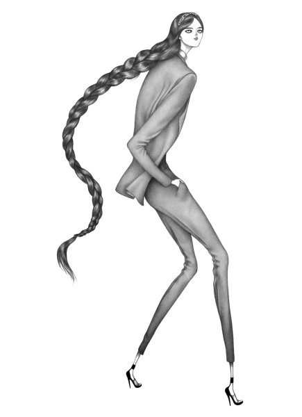 Длинная коса арт