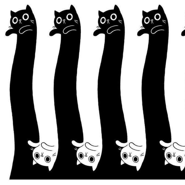 Наклейки котики черно белые