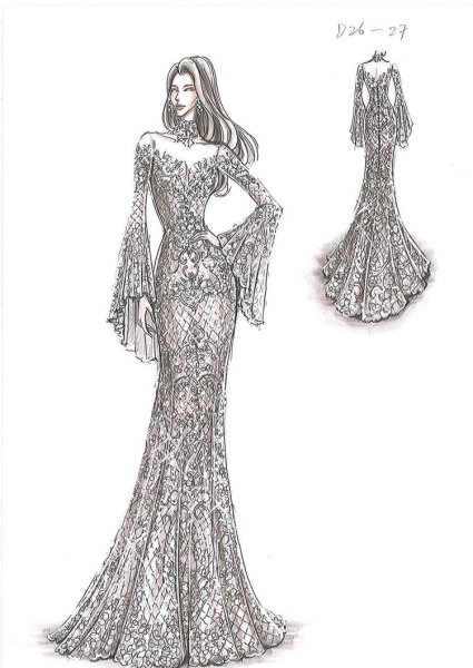 Эскизы вечерних платьев