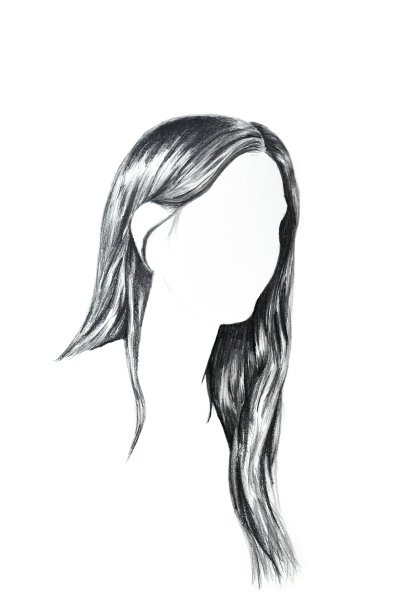 Распущенные волосы карандашь