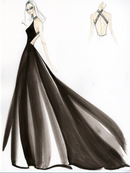 Эскиз платья в пол