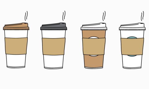Стакан кофе с крышкой вектор