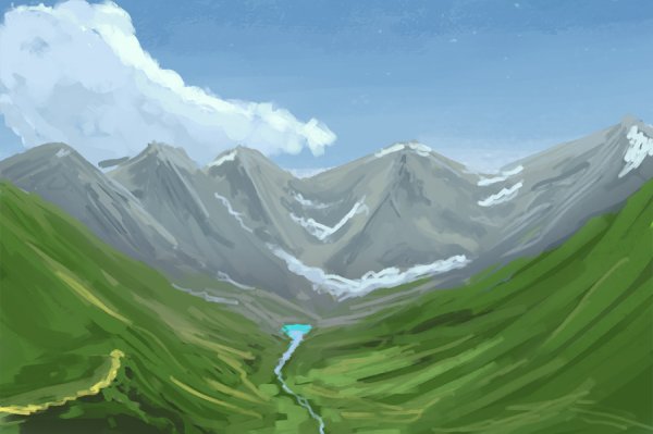 Рисование для детей Горная Долина