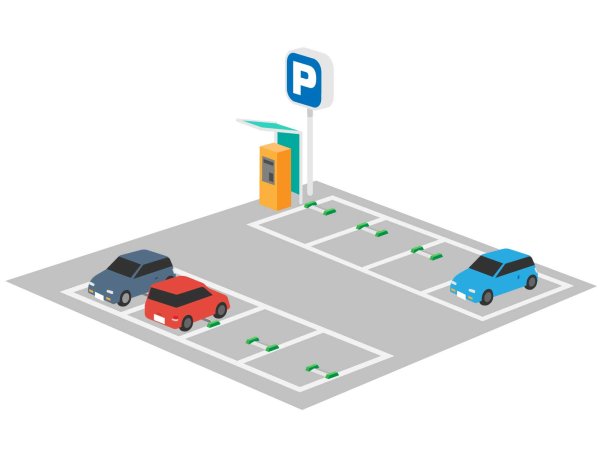 Автостоянка на белом фоне