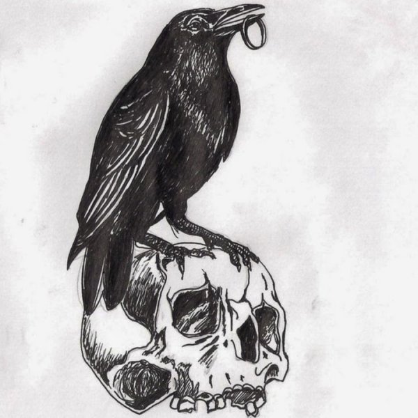 Ворон черной ручкой