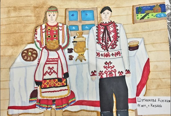 Национальный костюм марийцев рисунок