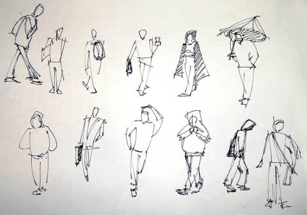 Человек карандашом в полный рост