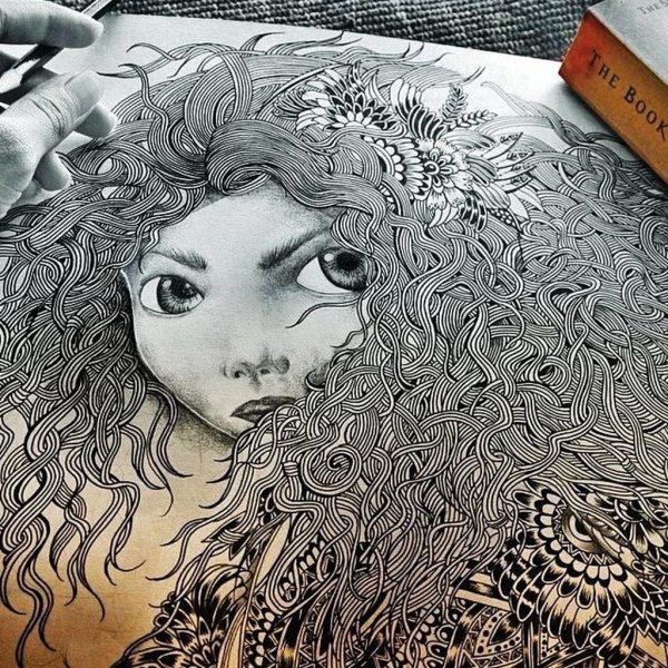 Детализированные рисунки карандашом