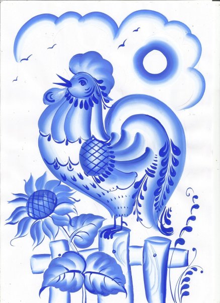 Гжель орнаментальная роспись