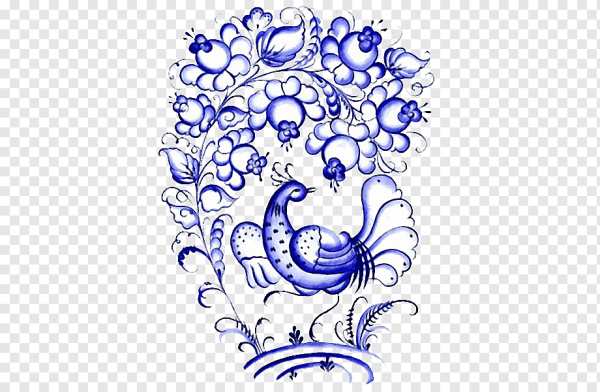 Элементы гжельской росписи Агашка