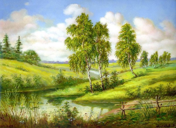 Художник Сергей Курицын Деревенские просторы