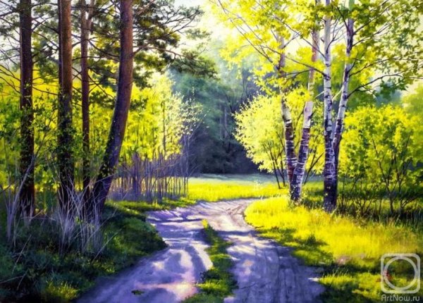 Художник Бессонов Сергей лето речка мостик