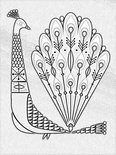 Орнамент птица Пава