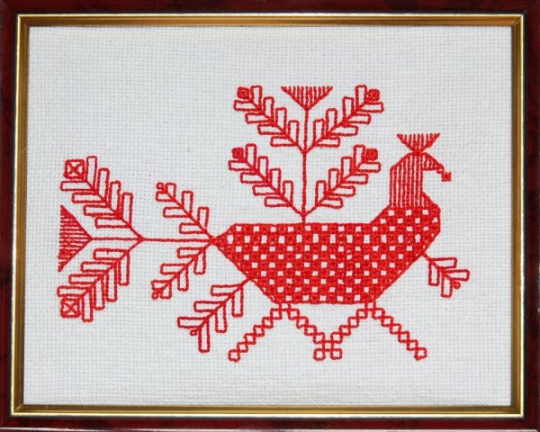 Славянская вышивка птицы