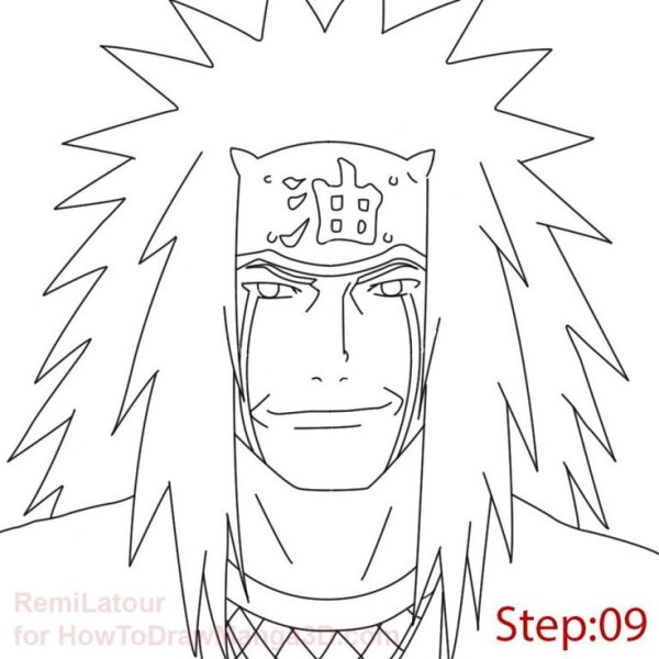 Раскраски аниме Наруто Джирайя