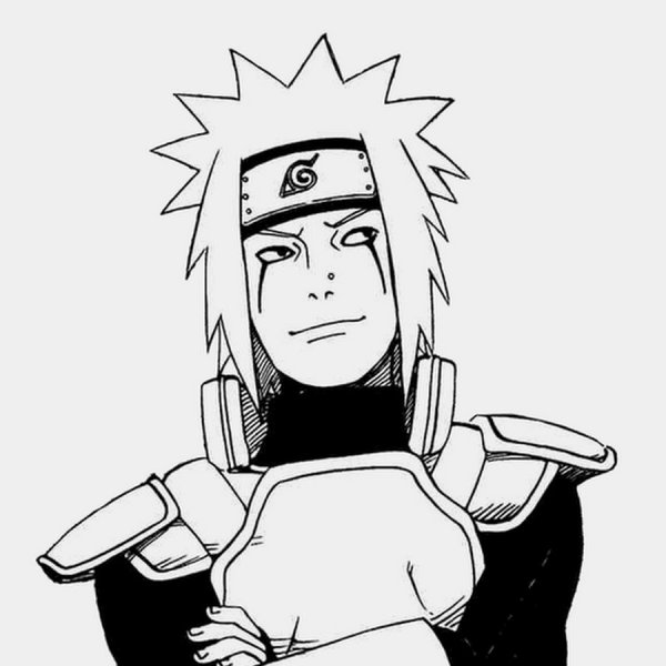 Джирайя из Наруто черно белый