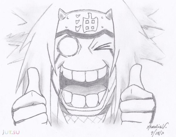 Наруто и Джирайя для срисовки