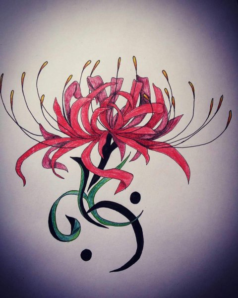 Хиганбана ликорис тату