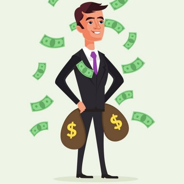 Мультяшные люди с деньгами