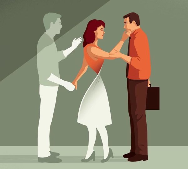 Девушка ревнует рисунок