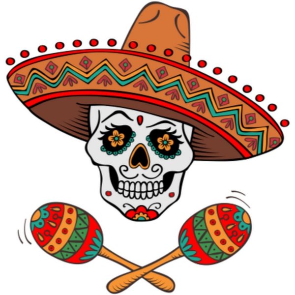 Череп в мексиканском стиле