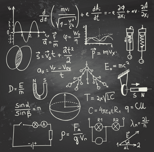 Физические формулы на доске