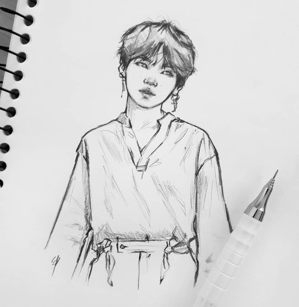 БТС рисунки suga