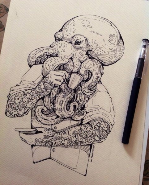 Осьминог линерами