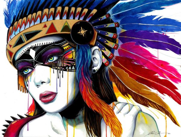 Индеец рисунок