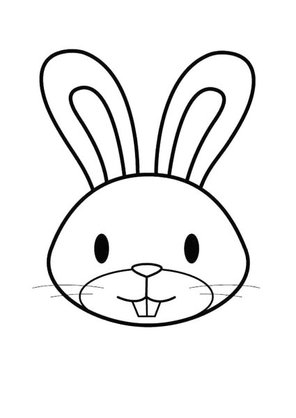 Маска зайца раскраска для детей
