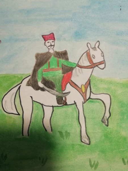 Детский рисунок Чапаева