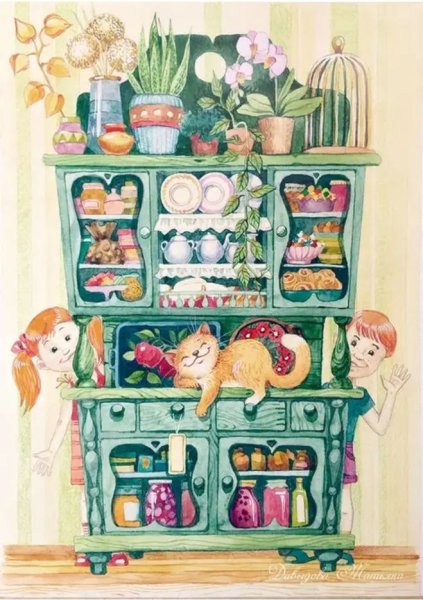 Галина Егоренкова иллюстрации книжный шкаф