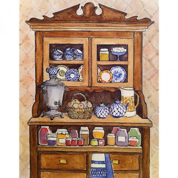 Буфет с чашками