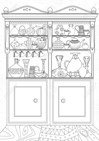 Буфет раскраска для детей